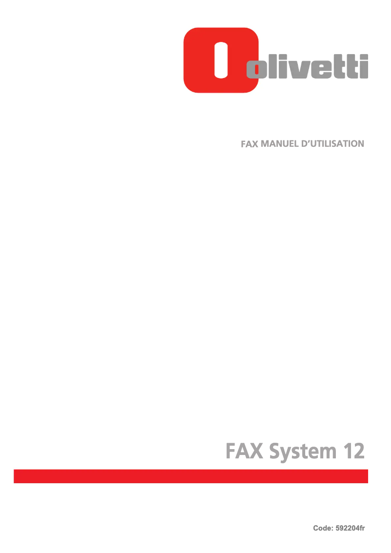 Page 1 of the manual User Manual Olivetti d-Copia 7001MF