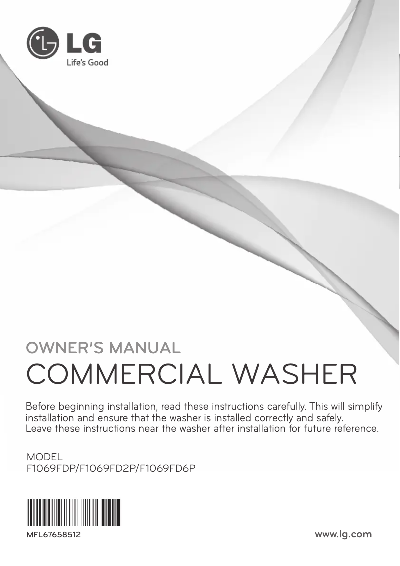 Page 1 de la notice Manuel utilisateur LG F1069FDP