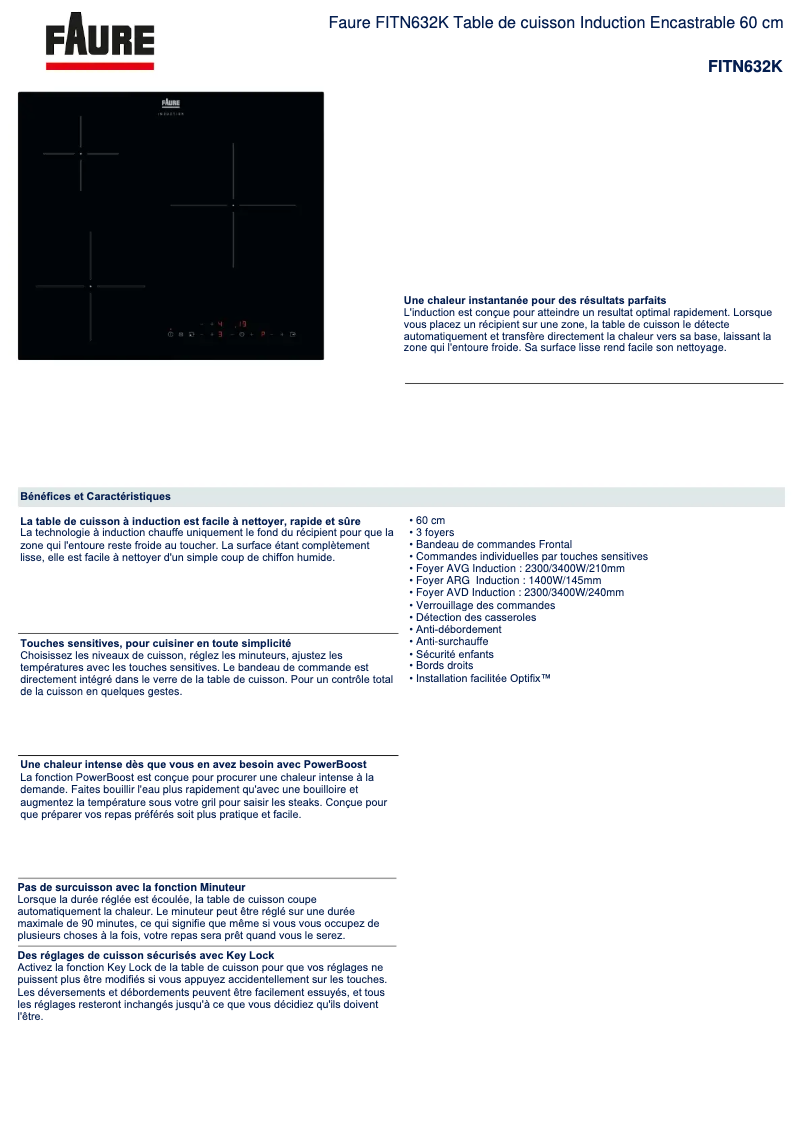 Image de la première page du manuel de l'appareil FITN632K