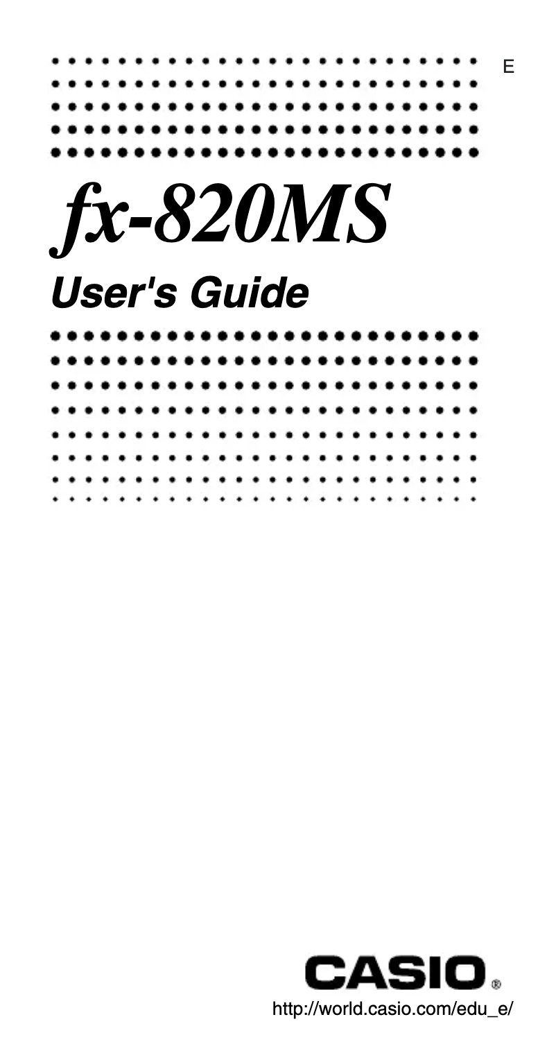 Image de la première page du manuel de l'appareil FX-820MS