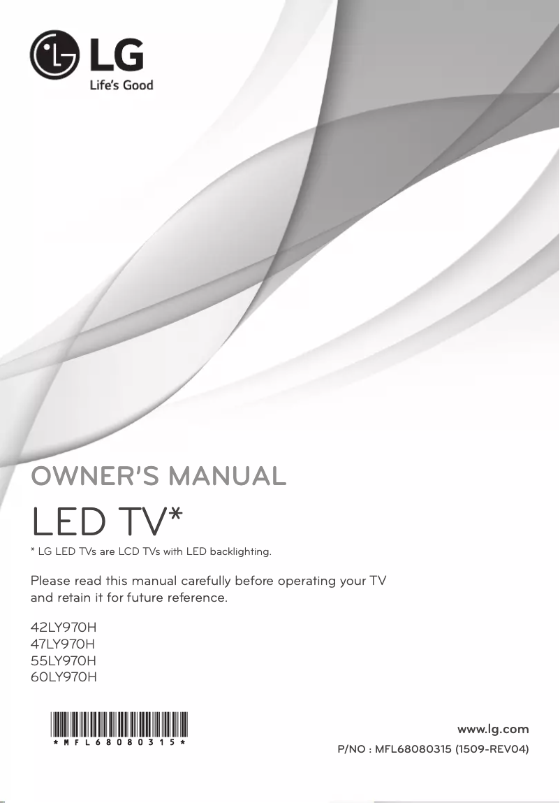 Page 1 de la notice Manuel utilisateur LG 47LY970H