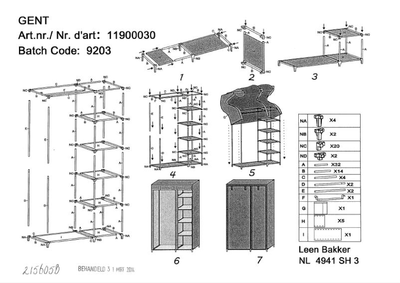 Page 1 de la notice Manuel utilisateur Leen Bakker Gent
