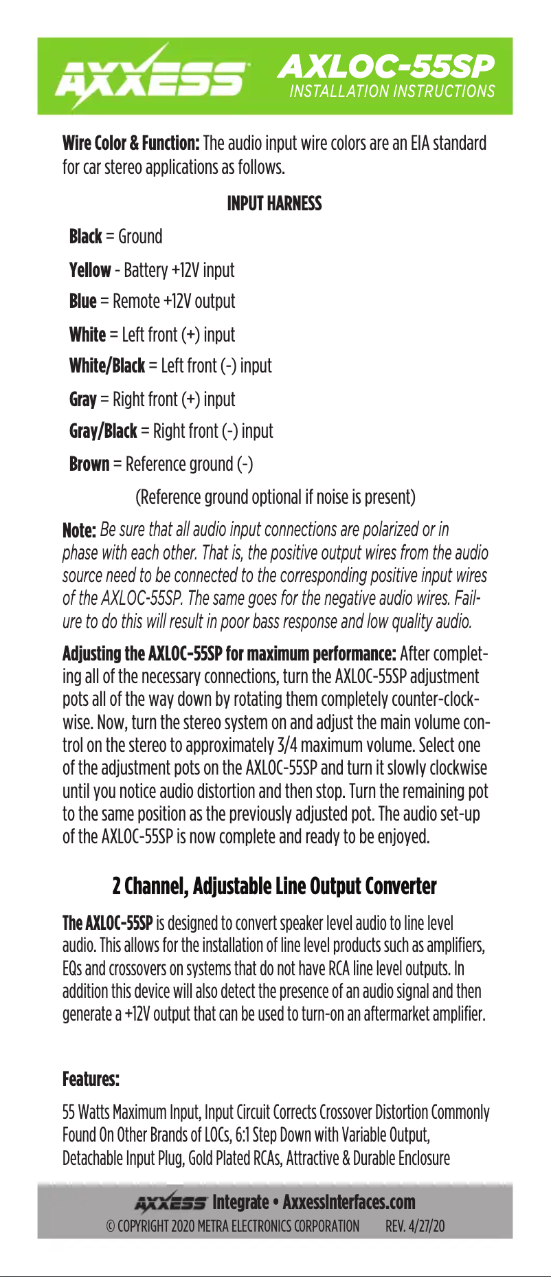 Página 1 del manual Manual de usuario AXESS AXLOC-55SP