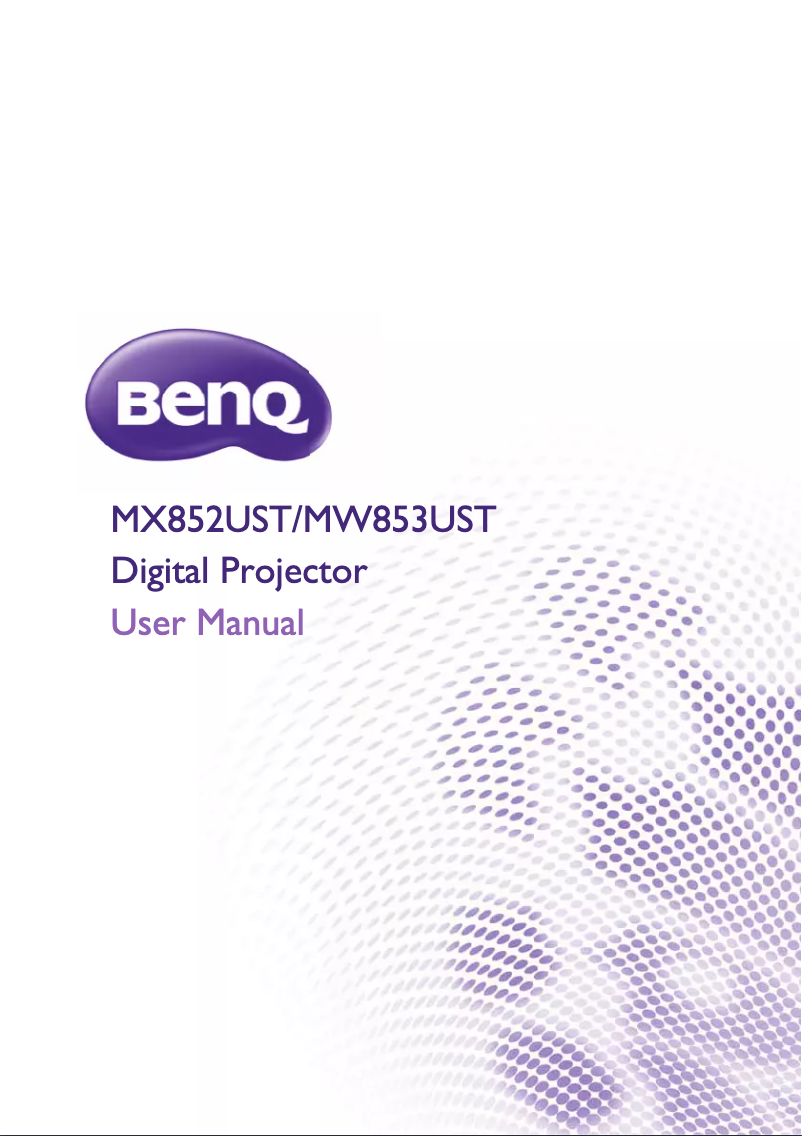 Page n°1 - Manuel utilisateur BenQ MX852UST