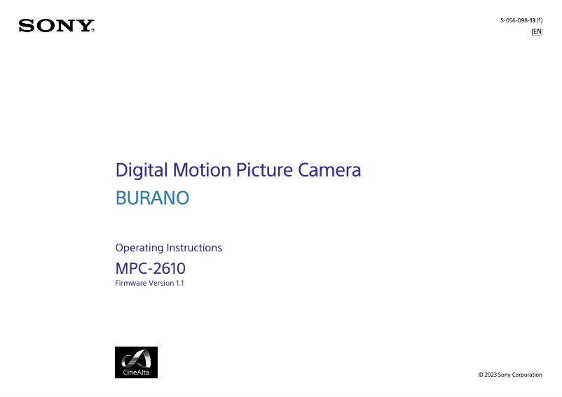 Image de la première page du manuel de l'appareil BURANO MPC-2610