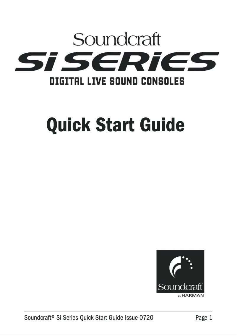 Page n°1 - Guide de démarrage rapide Soundcraft Si1+