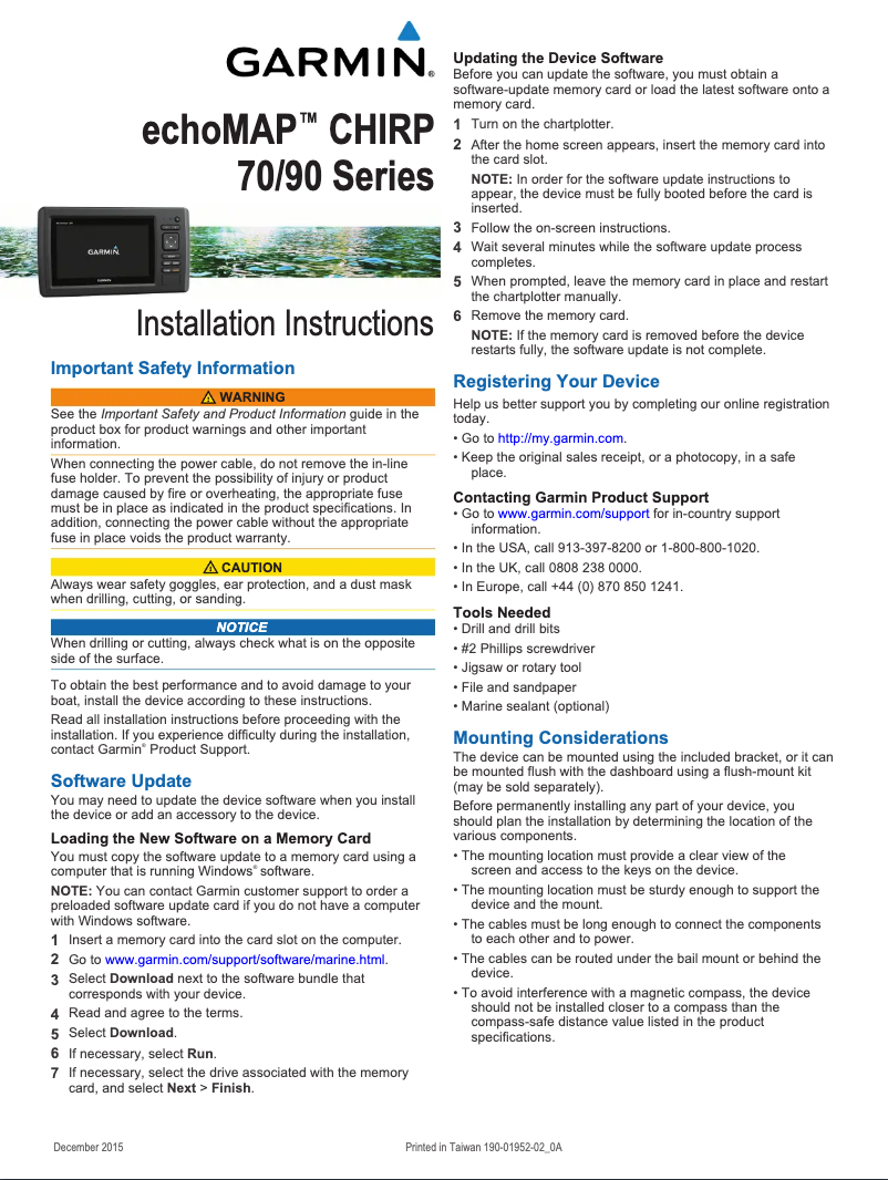 Page n°1 - Manuel utilisateur Garmin EchoMAP CHIRP 90