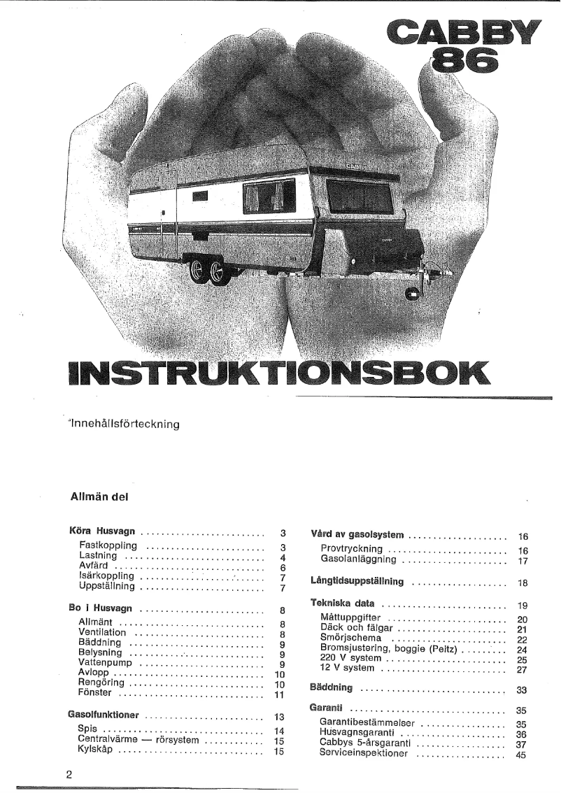 Image de la première page du manuel de l'appareil 1986