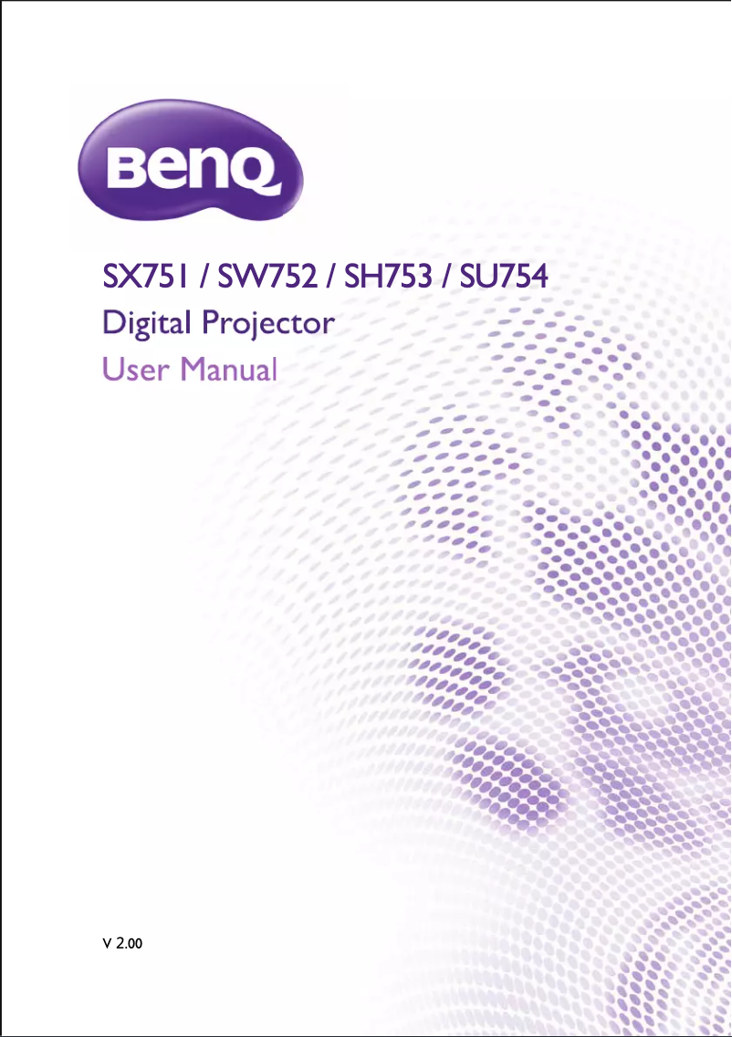 Page n°1 - Manuel utilisateur BenQ SX751