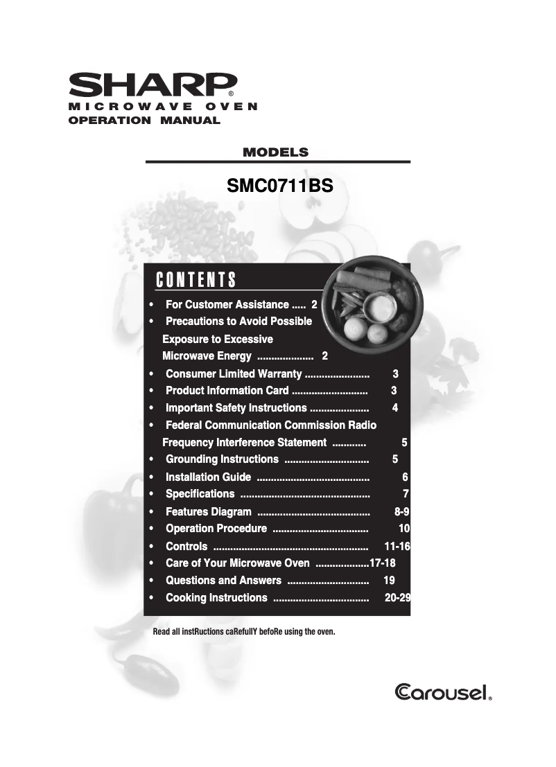 Image de la première page du manuel de l'appareil SMC0711BS