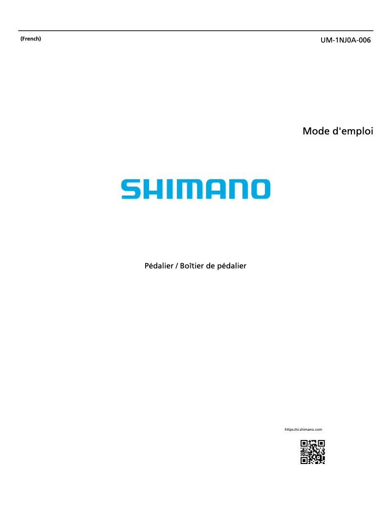 Page n°1 - Manuel utilisateur Shimano FC-M7120-1