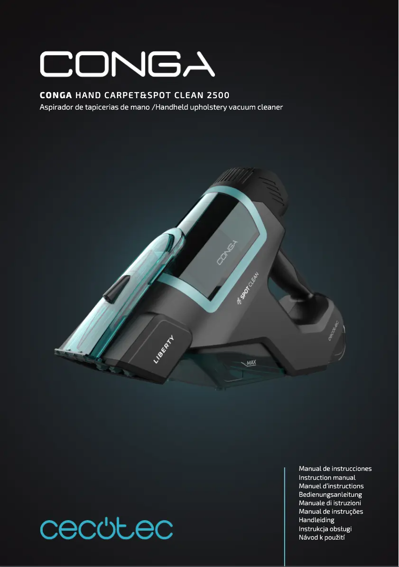 Imagen de la primera página del manual del dispositivo Conga MotorHand Carpet&Spot Clean 2500