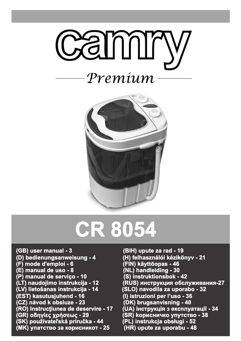 Page 1 de la notice Manuel utilisateur Camry CR 8054