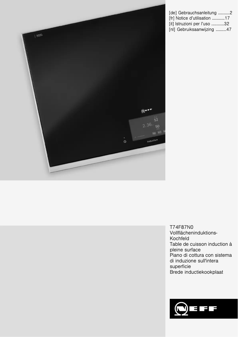Página 1 del manual Manual de usuario Neff T74F87N0