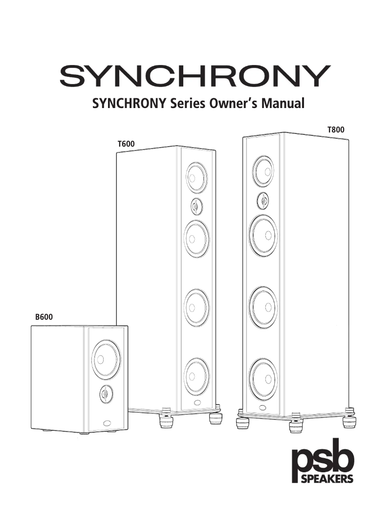 Page n°1 - Manuel utilisateur PSB Synchrony T600