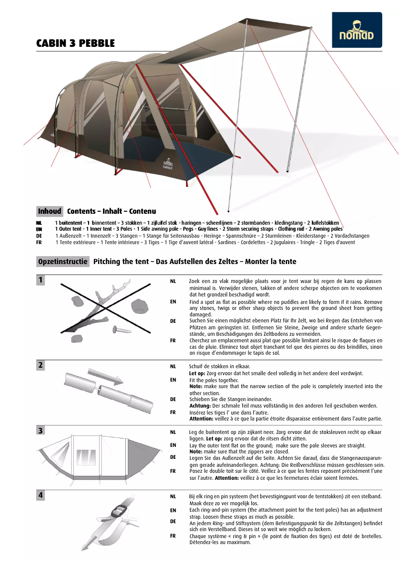 Image de la première page du manuel de l'appareil Cabin 3 Pebble