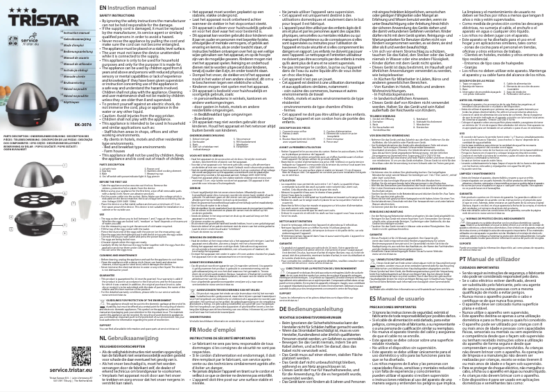 Page 1 de la notice Manuel utilisateur TriStar EK-3076AH