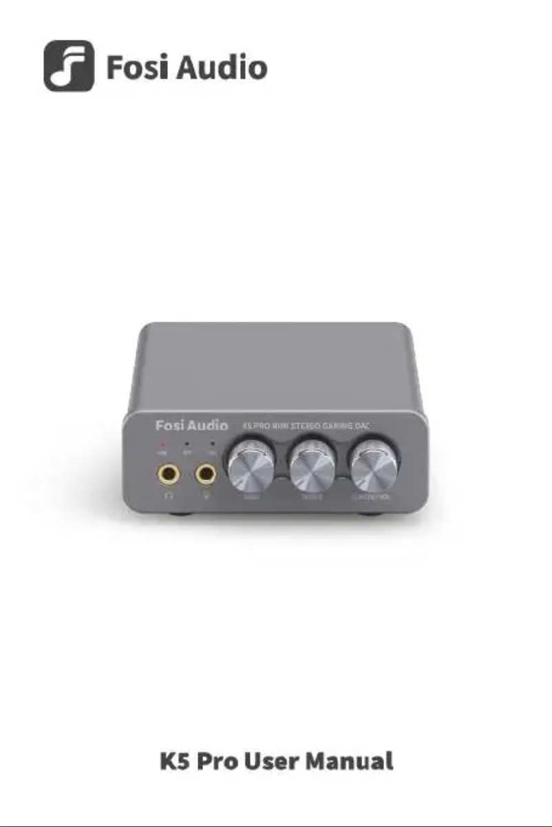 Page n°1 - Manuel utilisateur Fosi Audio K5 Pro