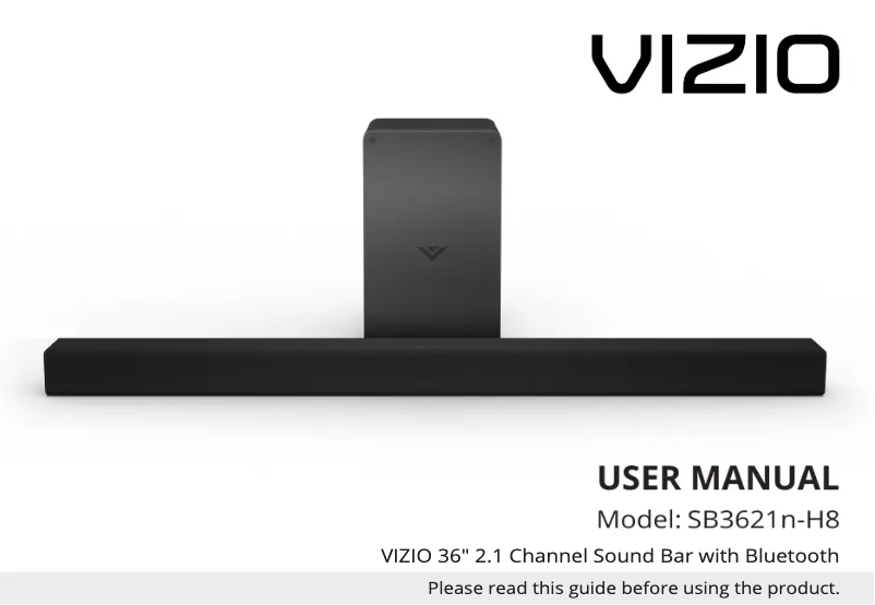 Page 1 de la notice Manuel utilisateur VIZIO SB3621n-H8