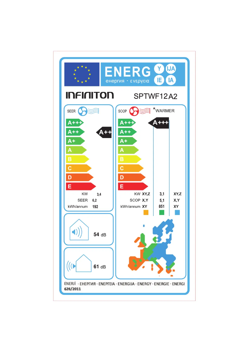 Page n°1 - Label énergétique Infiniton SPTWF12A2