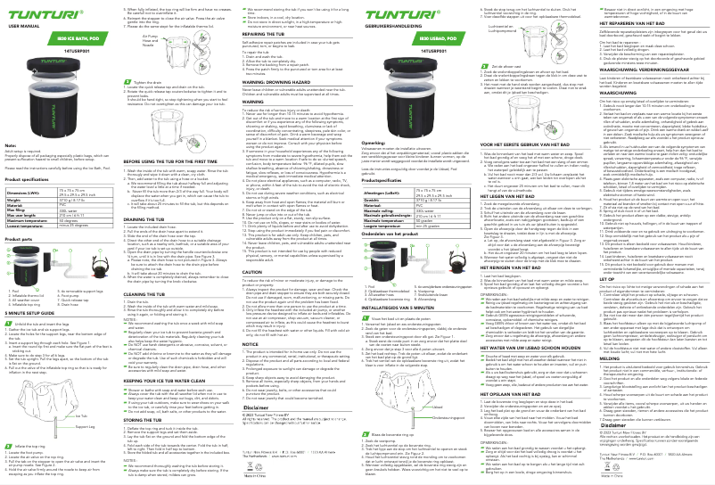 Page 1 de la notice Manuel utilisateur Tunturi IB30