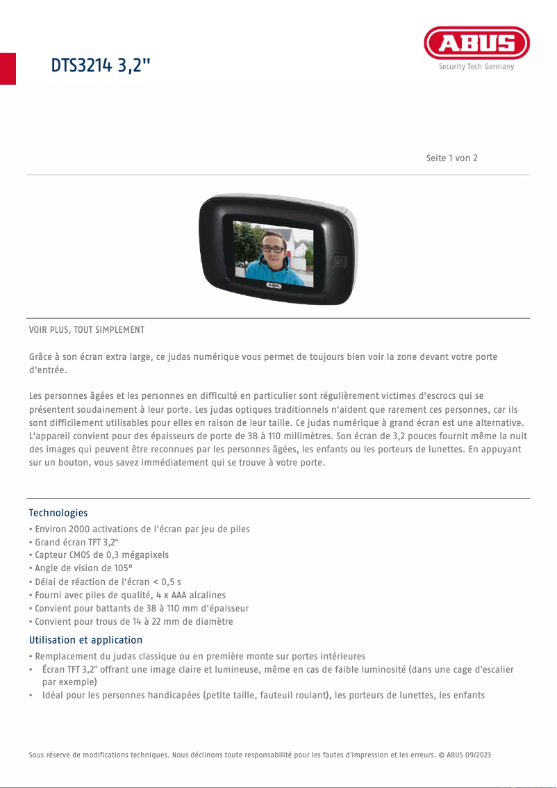 Image de la première page du manuel de l'appareil DTS3214