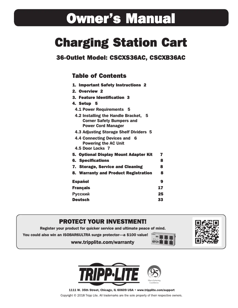 Page 1 de la notice Manuel utilisateur Tripp Lite CSCXB36AC