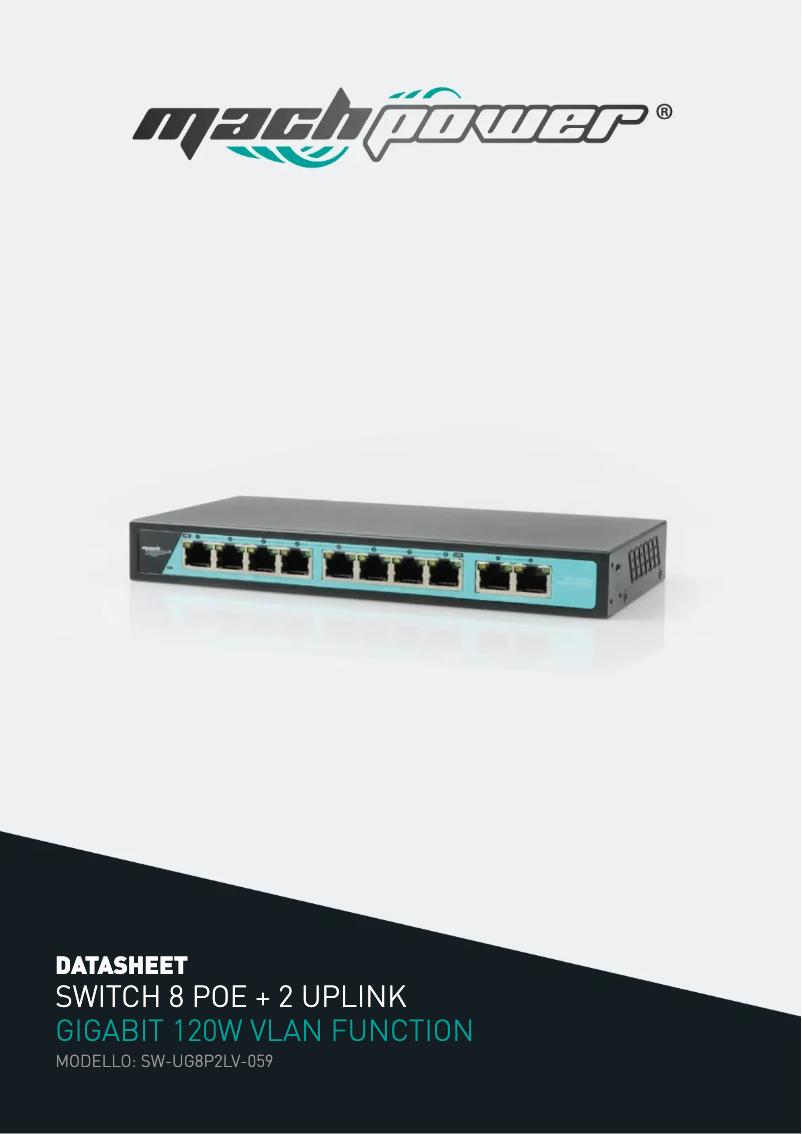 Page 1 de la notice Fiche technique Mach Power SW-UG8P2LV-059
