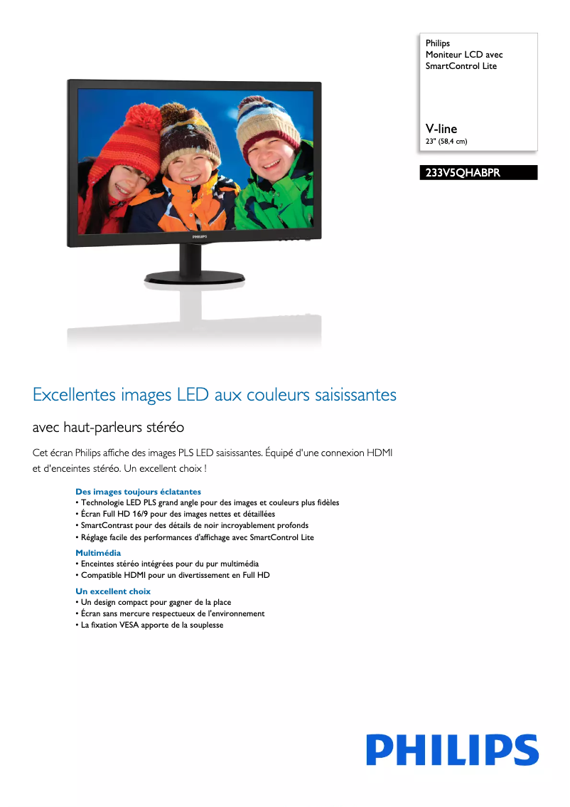 First page image of the manual for Brilliance 233V5QHABPR