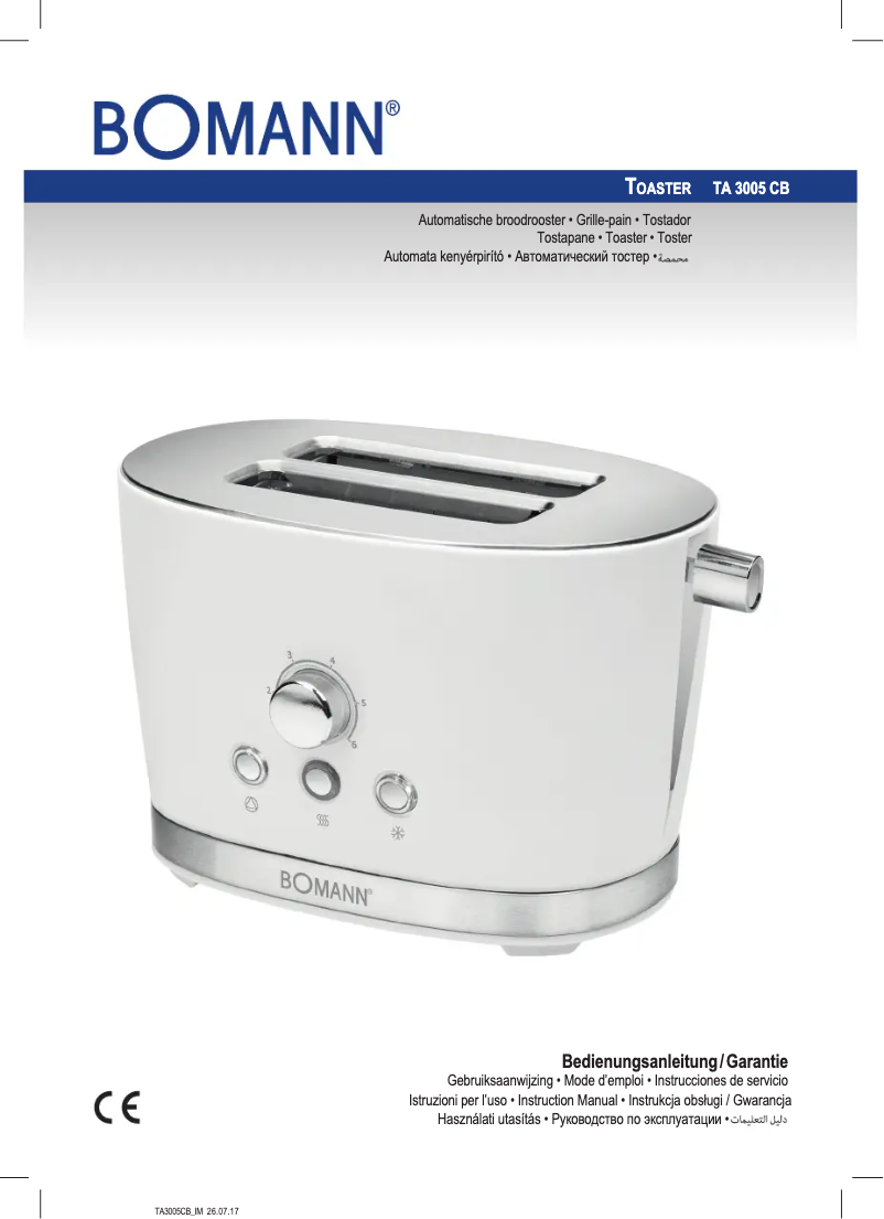 Page 1 de la notice Manuel utilisateur Bomann TA 3005 CB