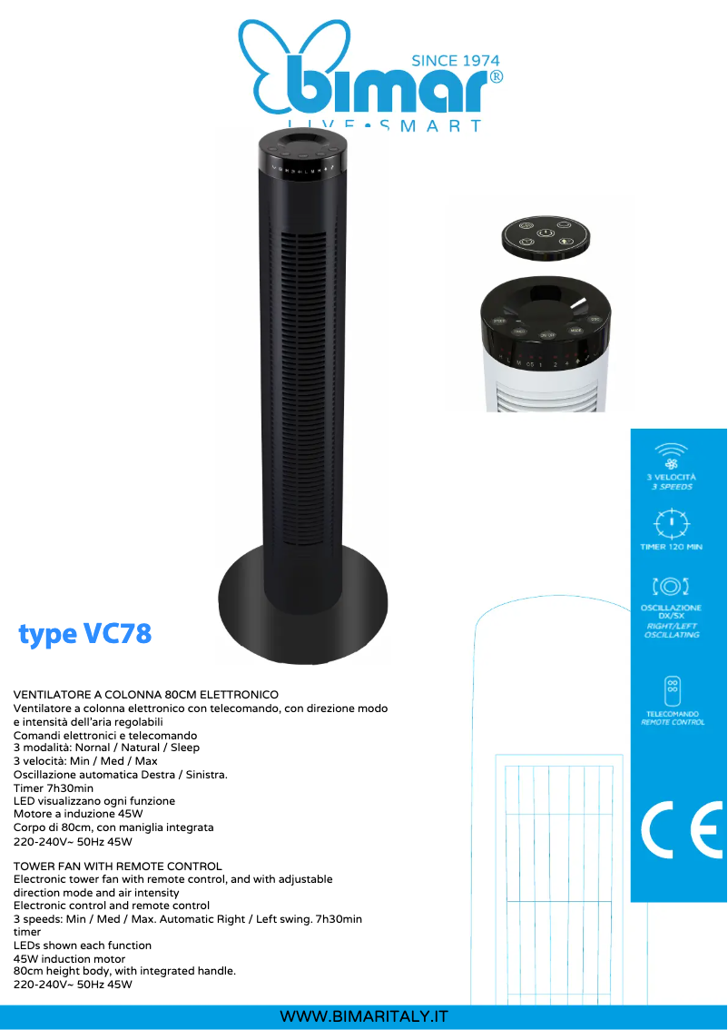 Page n°1 - Fiche technique Bimar VC78