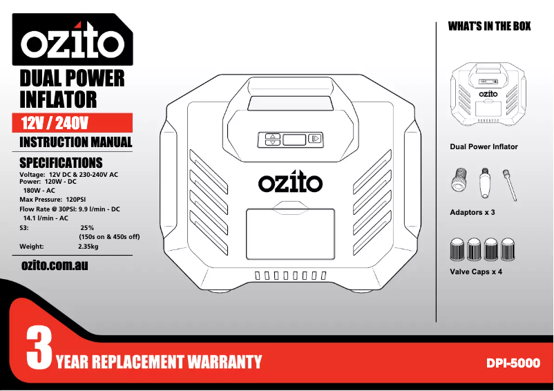 Image de la première page du manuel de l'appareil DPI-5000