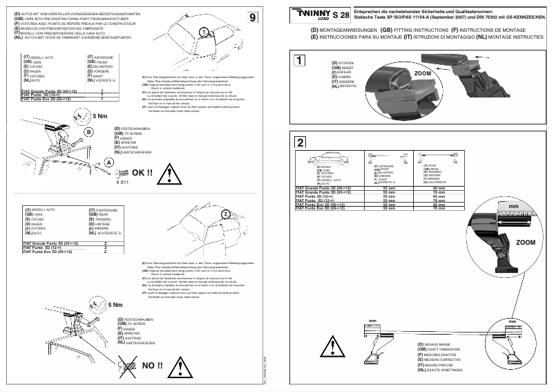 Page 1 de la notice Manuel utilisateur Twinny Load S 28