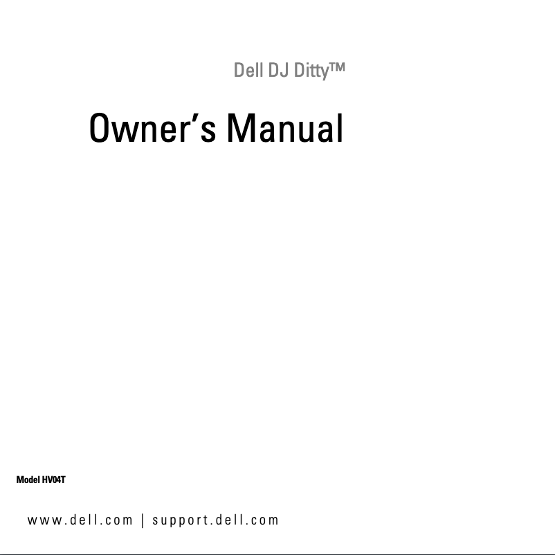 Page n°1 - Manuel utilisateur Dell DJ Ditty
