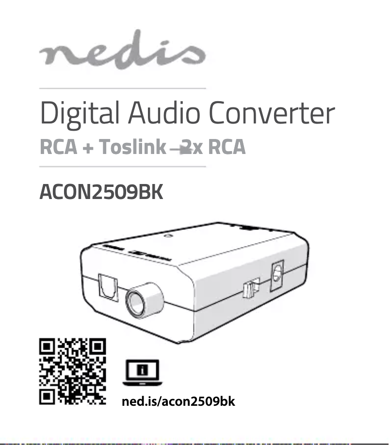 Page 1 de la notice Manuel utilisateur Nedis ACON2509BK