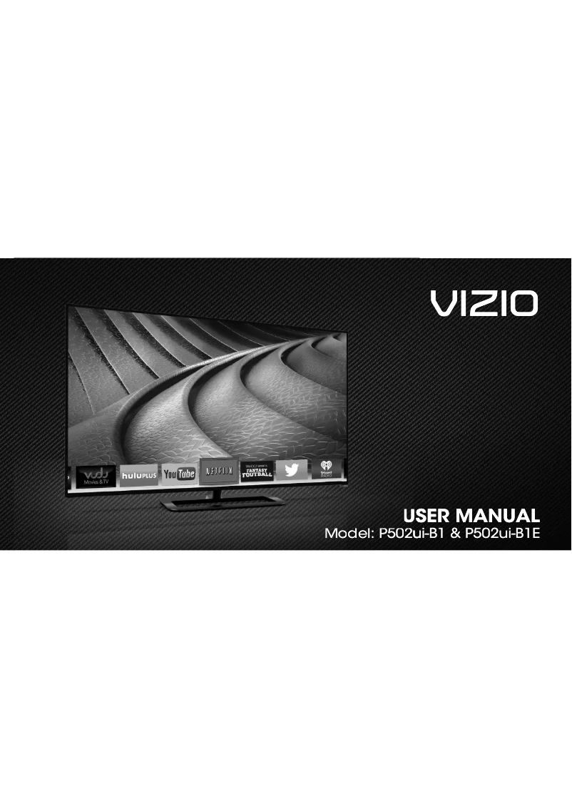 Page 1 de la notice Manuel utilisateur VIZIO P502ui-B1