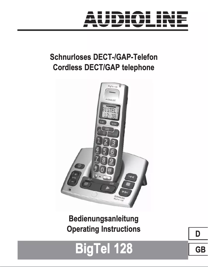 Image de la première page du manuel de l'appareil BigTel 128 DECT CAP