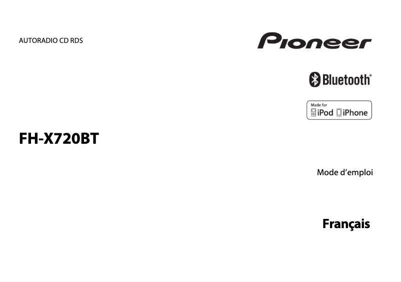 Page n°1 - Manuel utilisateur Pioneer FH-X720BT