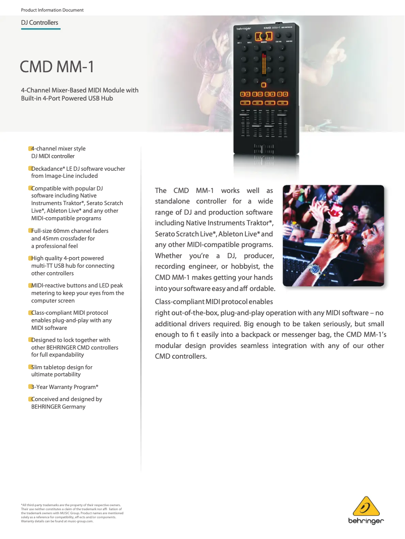 Image de la première page du manuel de l'appareil CMD MM-1