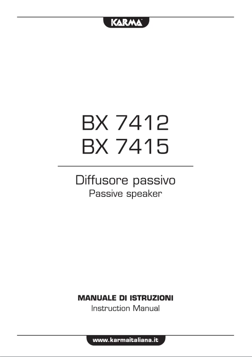 Page 1 de la notice Manuel utilisateur Karma BX 7412