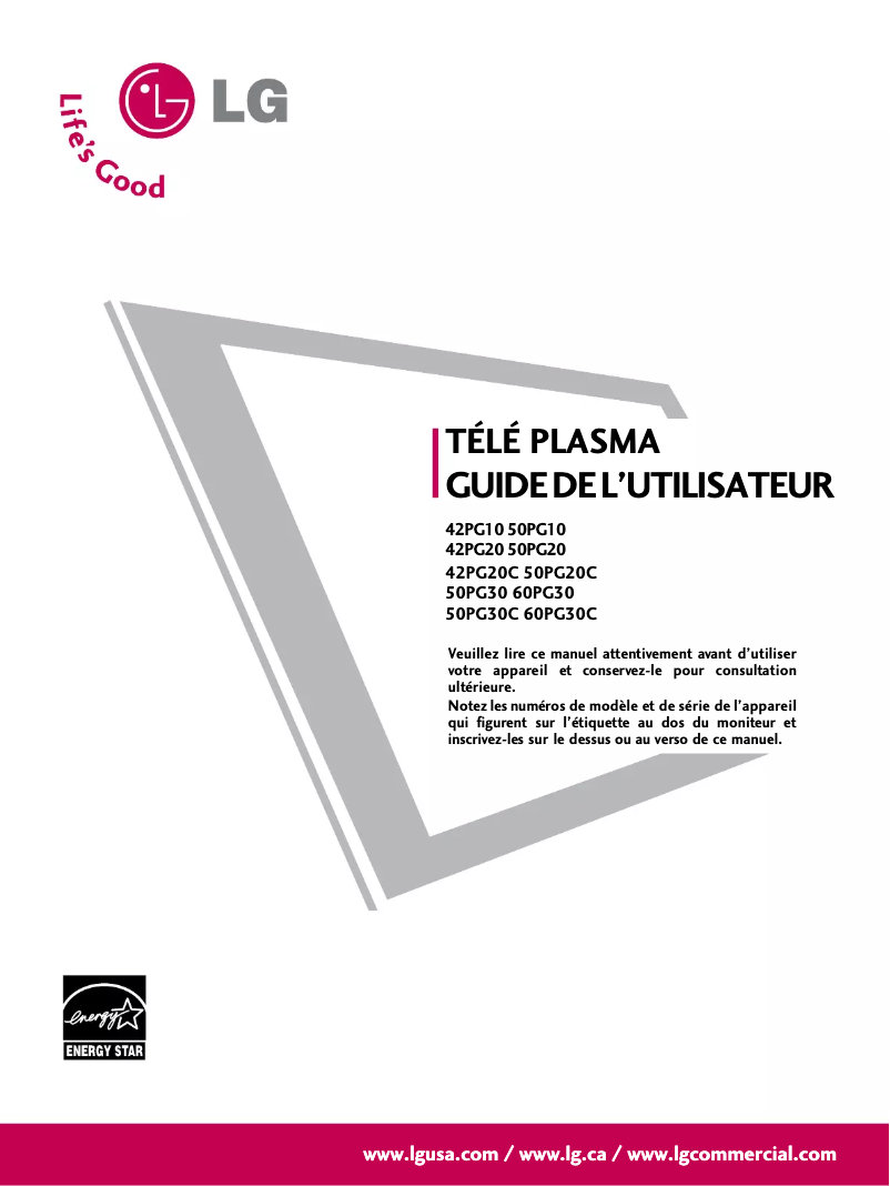 Page 1 of the manual User Manual LG 50PG30