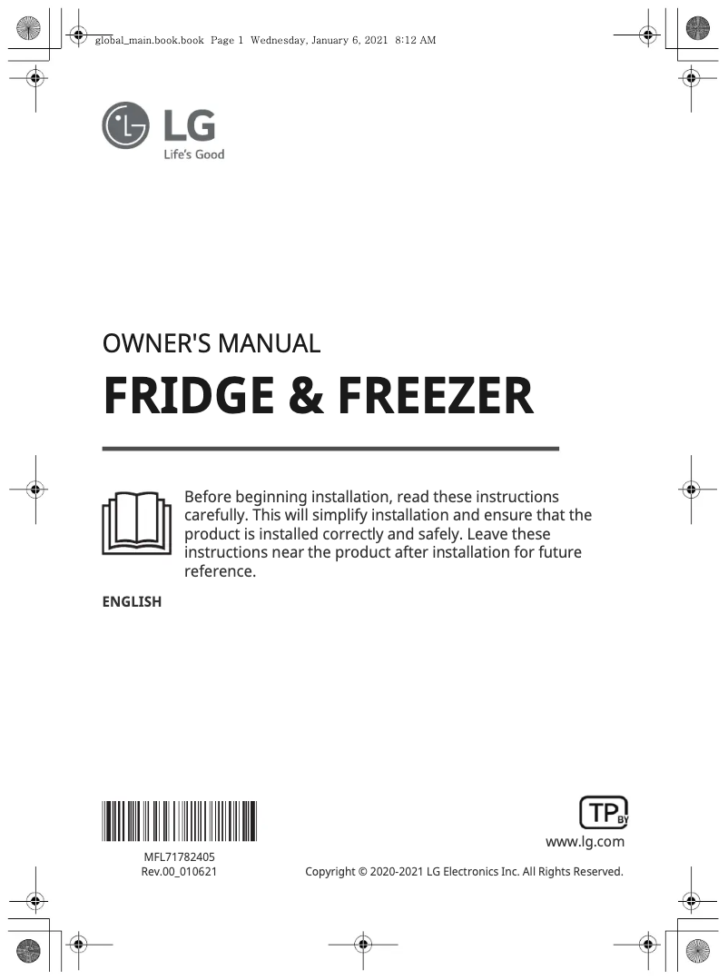 Page 1 de la notice Manuel utilisateur LG GC-Q22FTAKL