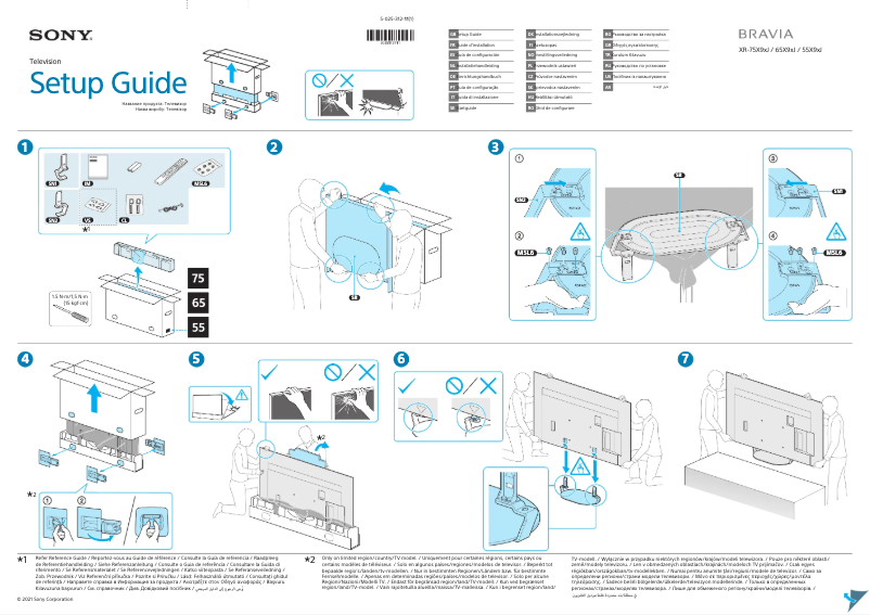 Page 1 de la notice Guide d'installation Sony XR-65X92J