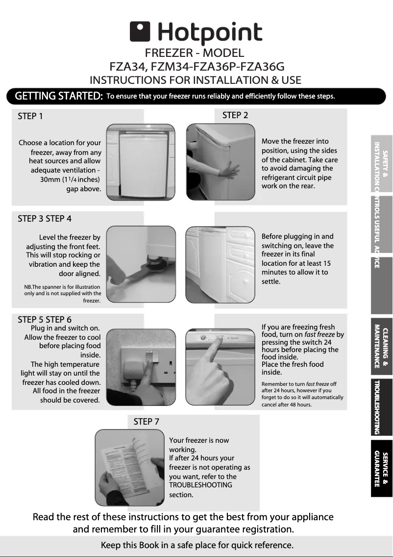 Página 1 del manual Manual de usuario Hotpoint FZA36P