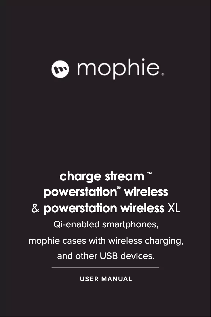 Page 1 de la notice Manuel utilisateur Mophie charge stream powerstation wireless