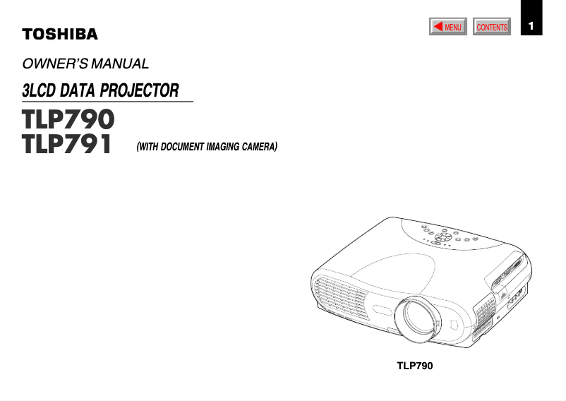 Page n°1 - Manuel utilisateur Toshiba TLP791