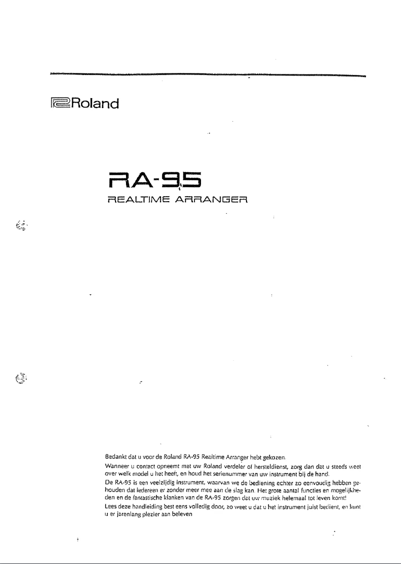 Page n°1 - Manuel utilisateur Roland RA-95
