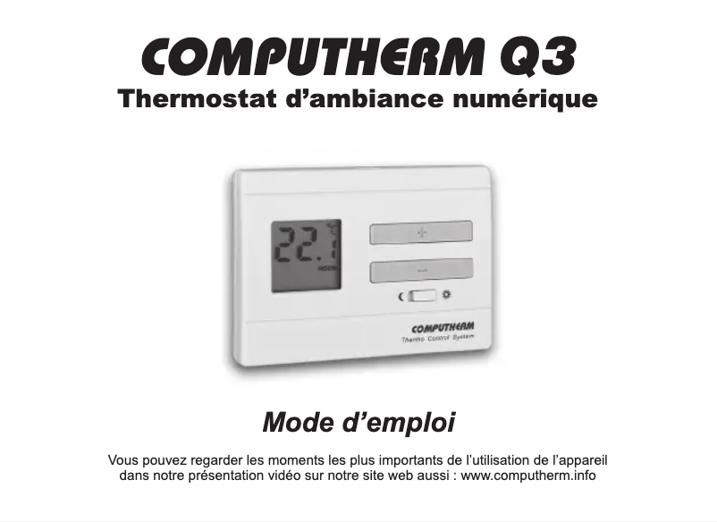Page 1 de la notice Manuel utilisateur Computherm Q3