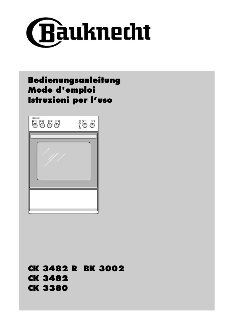 Page 1 de la notice Manuel utilisateur Bauknecht BK 3002