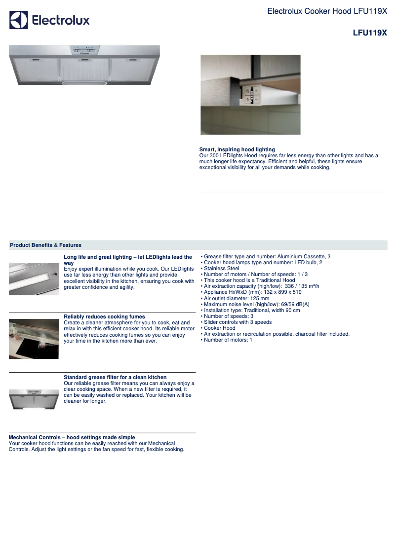 Page 1 de la notice Manuel utilisateur Electrolux LFU119X